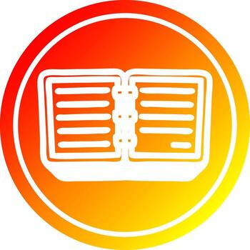 note book circular in hot gradient spectrum vector