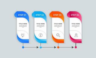 Infographic design template with 4 options or steps, business infographic concept design vector