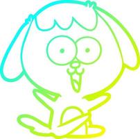 cold gradient line drawing cute cartoon dog vector
