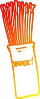 warm gradient line drawing cartoon  jar of spaghetti vector