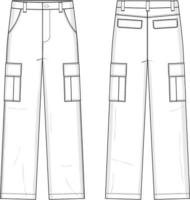 Cargo pants with large side pockets Royalty Free Vector