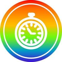 stop watch circular in rainbow spectrum vector