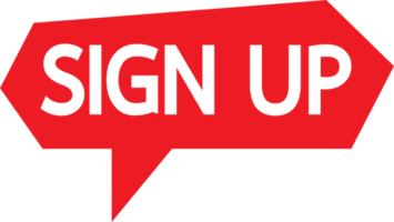 Sign up  button sign design png