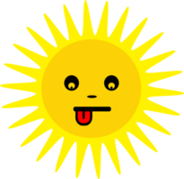 ícone do sol emoção dos desenhos animados sinal símbolo design png