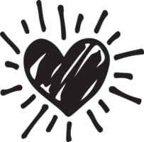 conception de symbole de signe icône coeur dessiné à la main