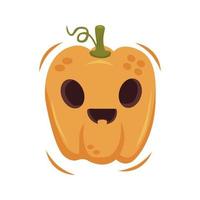 Orange abstract pumpkin with smile for your Halloween design - Vector