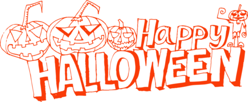 tema de ícone de feliz dia das bruxas e sinal de fundo de halloween png
