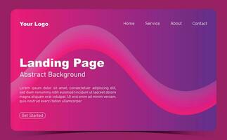 Website landing page template with abstract background vector