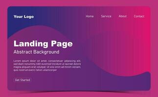 Website landing page template with abstract background vector