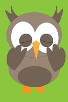 Sleeping Brown Owl vector