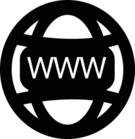 design de símbolo de sinal de ícone de world wide web png