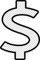 design de símbolo de sinal de ícone de dólar png