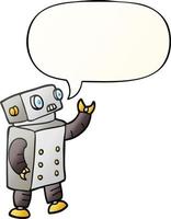 cartoon robot and speech bubble in smooth gradient style vector