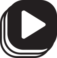 conception de signe d'icône de bibliothèque vidéo simple png