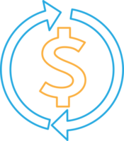 diseño de símbolo de signo de icono de dinero de dólar png