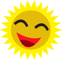 conception de signe d'icône de dessin animé d'émotion de soleil png