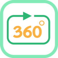 360 Degree icon sign symbol design png