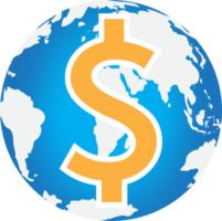 diseño de símbolo de signo de icono de dinero de dólar png