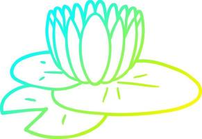 cold gradient line drawing cartoon water lily vector