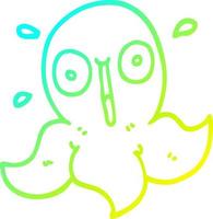 cold gradient line drawing cartoon funny octopus vector