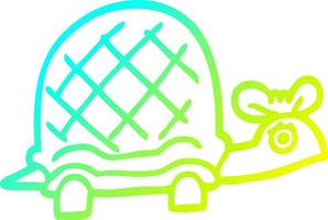 cold gradient line drawing cartoon funny tortoise vector