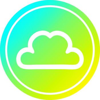 simple cloud circular in cold gradient spectrum vector