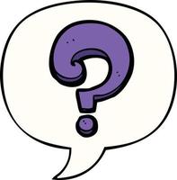 cartoon question mark and speech bubble vector