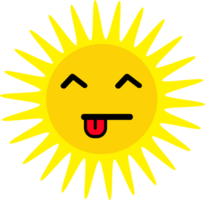 design de sinal de ícone de desenho animado de emoção de sol png