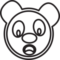 diseño de símbolo de signo de icono de dibujos animados de panda png