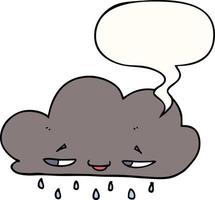cartoon rain cloud and speech bubble vector
