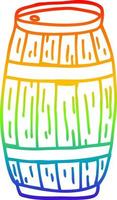 rainbow gradient line drawing cartoon beer barrel vector