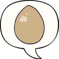 cartoon egg and speech bubble vector