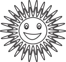 diseño de signo de icono de dibujos animados de emoción de sol png