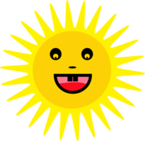 ícone do sol emoção dos desenhos animados sinal símbolo design png