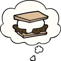 smore cartoon and thought bubble vector