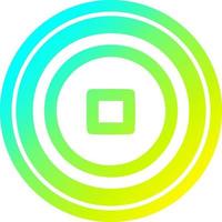 stop button circular in cold gradient spectrum vector
