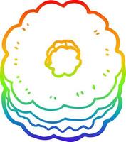 rainbow gradient line drawing cartoon biscuit vector