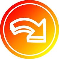 direction arrow circular in hot gradient spectrum vector