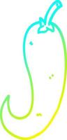 cold gradient line drawing cartoon red hot chilli pepper vector