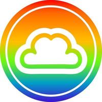 nube simple circular en el espectro del arco iris vector