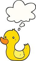 cartoon duck and thought bubble vector
