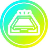low office paper stack circular in cold gradient spectrum vector