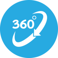 Simple 360 Degree icon sign design png