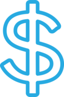 diseño de símbolo de signo de icono de dólar png