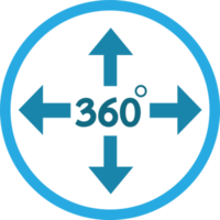 design semplice del segno dell'icona a 360 gradi png