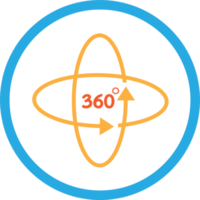 design de símbolo de sinal de ícone de 360 graus png