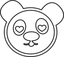 design de símbolo de sinal de ícone de desenho de panda png