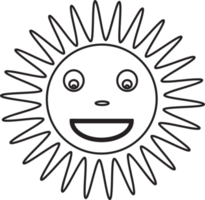 diseño de signo de icono de dibujos animados de emoción de sol png