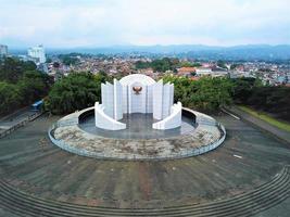 Bandung, West Java-Indonesia, May 16, 2022 - Beautiful aerial view- Monument to the People's Struggle. photo