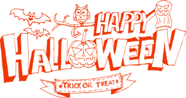 tema de ícone de feliz dia das bruxas e sinal de fundo de halloween png